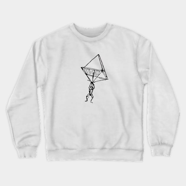 Leonardo Da Vinci - Parachute Sketch Crewneck Sweatshirt by Desert Owl Designs